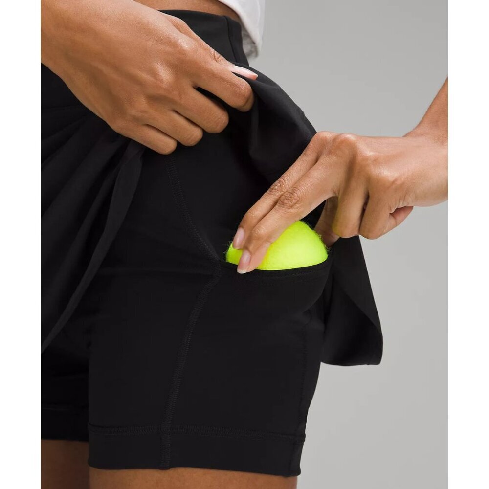 Lightweight High Rise Tennis Skirt - Black - Picture 5 of 6